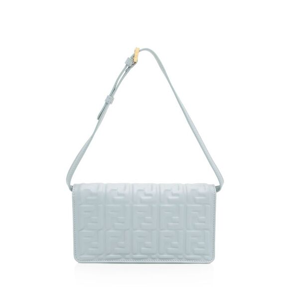 Fendi Embossed Leather FF Baguette Wallet on Chain - Picture 3 of 14